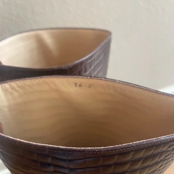 Celine Chocolate Brown Crocodile Boots With Chain - Picture 3 of 7